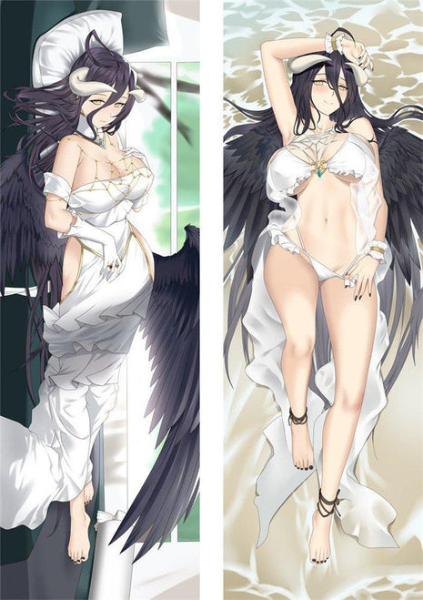 Albedo Overlord Dakimakura Anime Body Pillow Case 221026 Female Horns Wedding dress