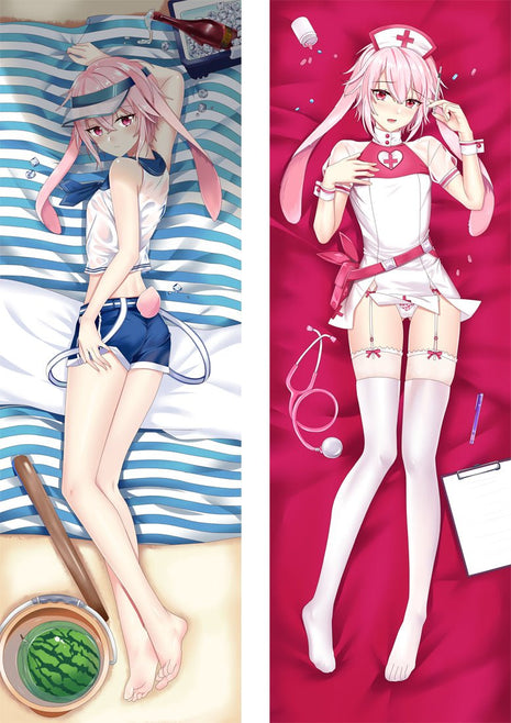Ansel Arknights Dakimakura Anime Body Pillow Case 20127 Male Crossdressing Animal ears Nurse Swimsuit