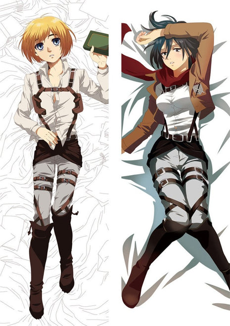 Armin & Mikasa Attack on Titan Dakimakura Anime Body Pillow Case 22730 Female Male