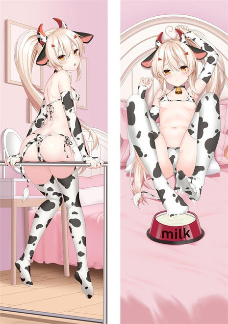 Ayanami Azur Lane Cow Dakimakura Anime Body Pillow Case 211143 Female Horns Animal ears