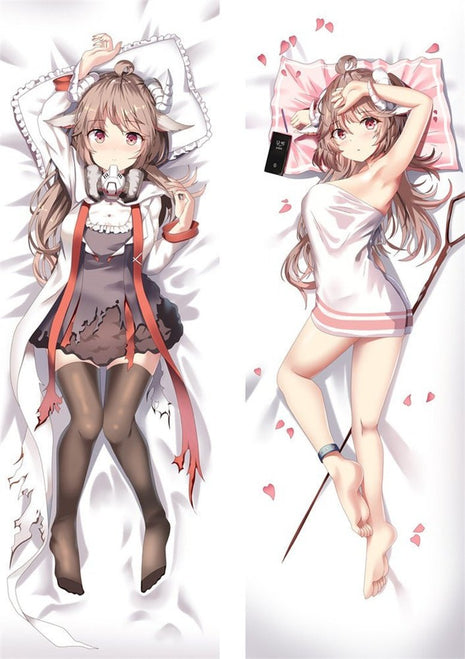 Eyjafjalla Arknights Dakimakura Anime Body Pillow Case 20723 Female Horns