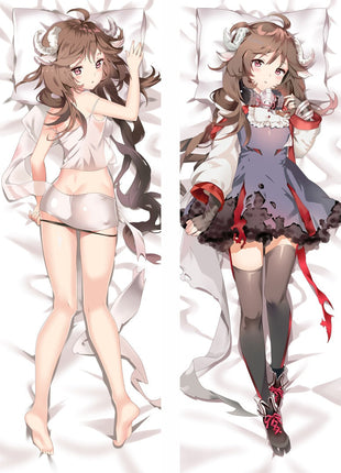 Eyjafjalla Arknights Dakimakura Anime Body Pillow Case 911016 Female Horns