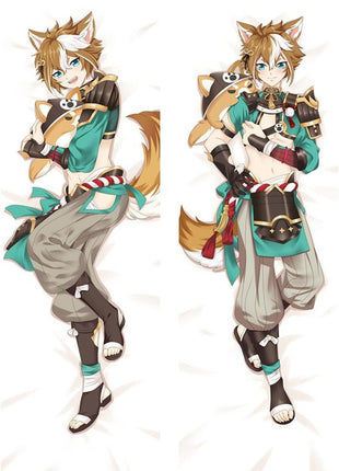 Gorou Genshin Impact Dakimakura Anime Body Pillow Case 211214 Male With fox Animal ears