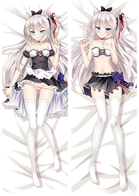 Hammann Azur Lane Dakimakura Anime Body Pillow Case 91012 Female Animal ears Maid