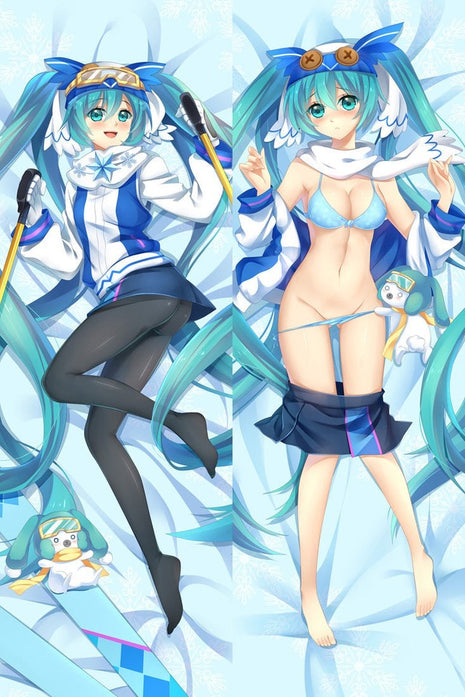 Hatsune Miku Snow 60034-1-Dakimakura Anime Body Pillow Case-Dakiheaven.com