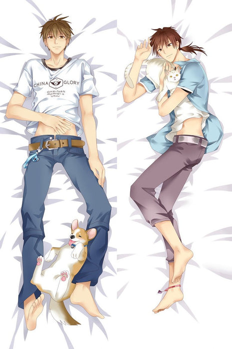 Huang & Zhang King's Avatar Dakimakura Anime Body Pillow Case 66076 Male With cat With dog
