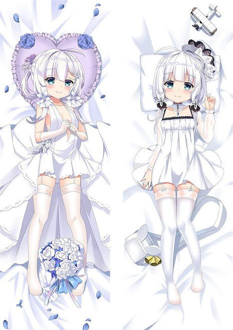 Little Illustrious Azur Lane Dakimakura Anime Body Pillow Case 20639 Female Wedding dress