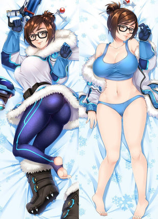 Mei Overwatch Dakimakura Anime Body Pillow Case 16242-1 Christmas Female Christmas Glasses