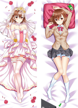 Misaka Mikoto A Certain Magical Index Dakimakura Anime Body Pillow Case 20534 Wedding dress Female Wedding dress School uniform