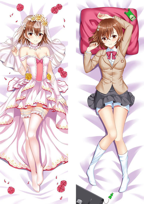 Misaka Mikoto A Certain Magical Index Dakimakura Anime Body Pillow Case 20534 Wedding dress Female Wedding dress School uniform