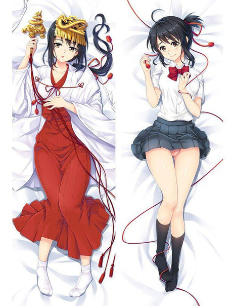Mitsuha Miyamizu Your Name Dakimakura Anime Body Pillow Case 16320-1 School uniform Female School uniform Kimono