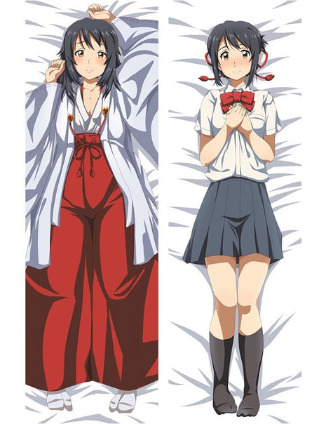 Mitsuha Miyamizu Your Name Dakimakura Anime Body Pillow Case 610072 Female School uniform Kimono