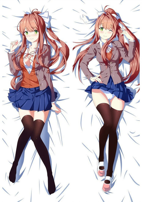 Monika Doki Doki Literature Club Dakimakura Anime Body Pillow Case 89052 Female School uniform