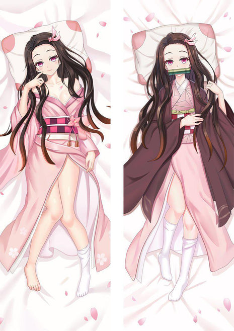Nezuko Kamado Demon Slayer Dakimakura Anime Body Pillow Case 97017 Female Kimono