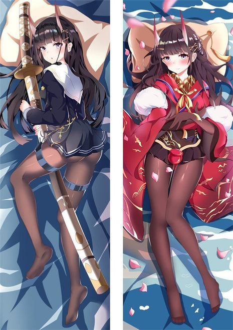 Noshiro Azur Lane Dakimakura Anime Body Pillow Case 20823 Female Horns Sword School uniform Kimono