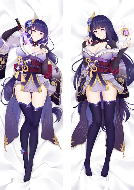 Raiden Shogun Genshin Impact Dakimakura Anime Body Pillow Case 21048-1 Female Sword Kimono