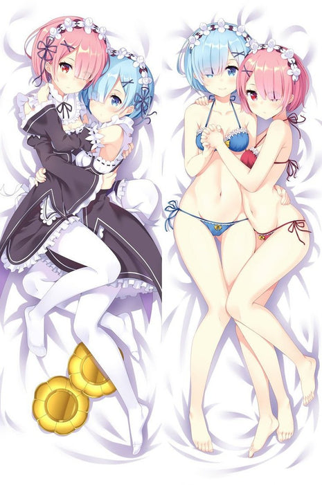 Ram & Rem Re: Zero 16218-1-Dakimakura Anime Body Pillow Case-Dakiheaven.com