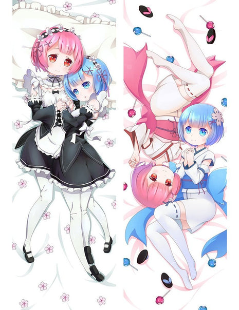 Ram & Rem Re: Zero 16273-Dakimakura Anime Body Pillow Case-Dakiheaven.com