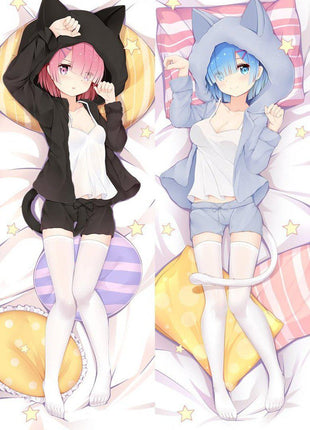 Ram & Rem Re: Zero 18075-1-Dakimakura Anime Body Pillow Case-Dakiheaven.com