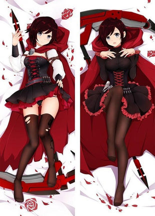 Ruby Rose RWBY Dakimakura Anime Body Pillow Case 17044-1 Female Red dress