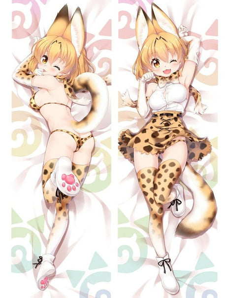 Serval Kemono Friends Dakimakura Anime Body Pillow Case 17018-1 Female Animal ears Swimsuit