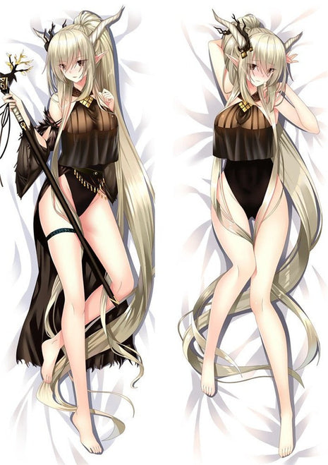 Shining Arknights Dakimakura Anime Body Pillow Case 21203 Female Horns Black dress