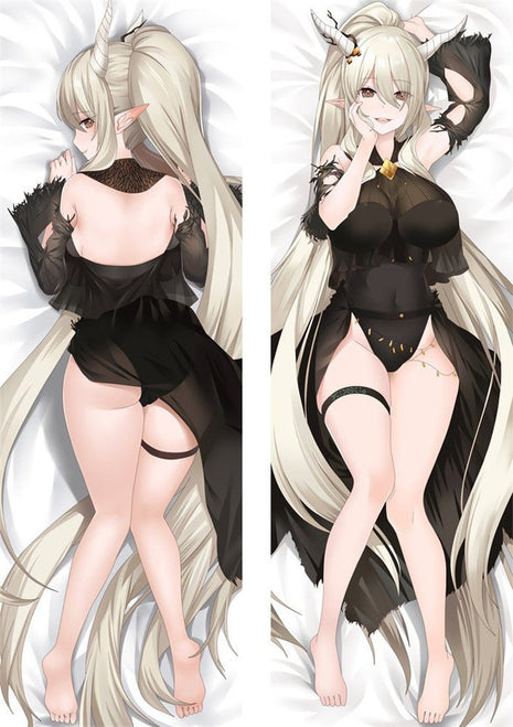 Shining Arknights Dakimakura Anime Body Pillow Case 21304 Female Horns Black dress