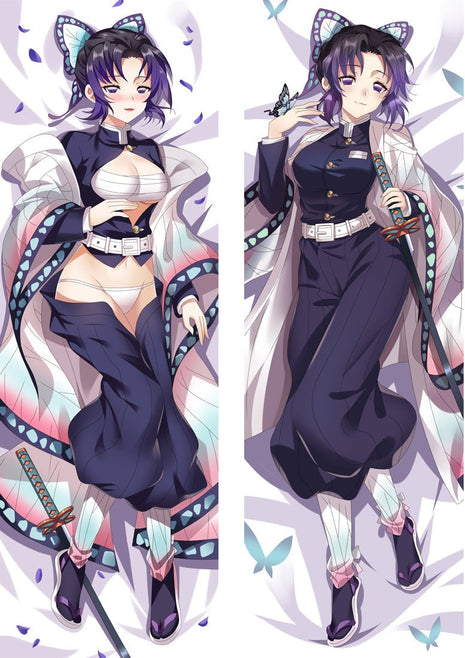Shinobu Kocho Demon Slayer Dakimakura Anime Body Pillow Case 21615 Female With butterfly Sword