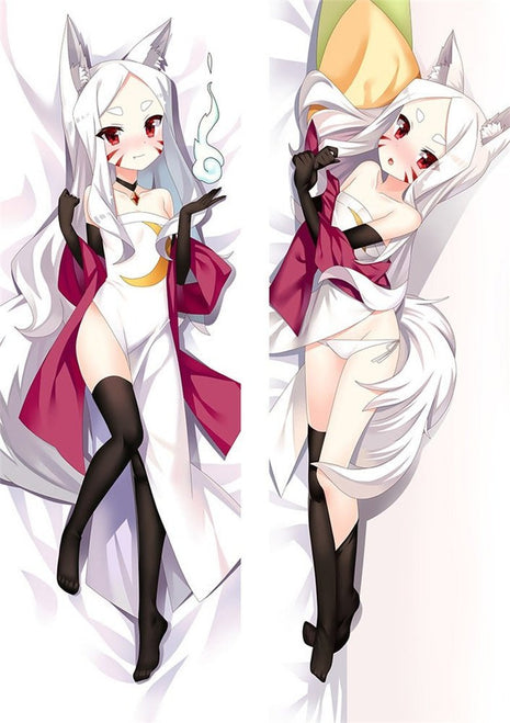 Shiro The Helpful Fox Senko-san Dakimakura Anime Body Pillow Case 20649 Female Animal ears White dress