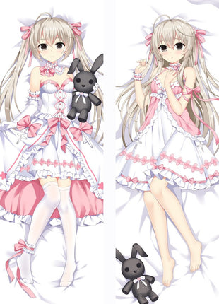 Sora Kasugano Yosuga no Sora Dakimakura Anime Body Pillow Case 94032 Female With bunny White dress