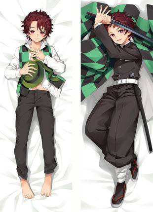 Tanjiro Kamado Demon Slayer 20007-1-Dakimakura Anime Body Pillow Case-Dakiheaven.com