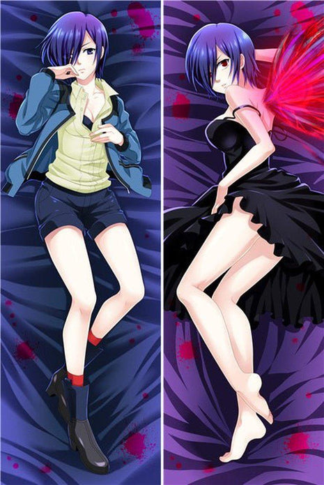 Touka Kirishima Tokyo Ghoul Dakimakura Anime Body Pillow Case 0716 Female Black dress