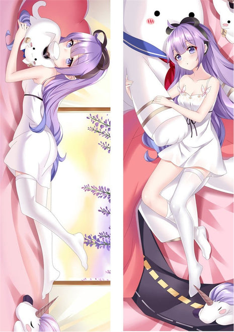 Unicorn Azur Lane Dakimakura Anime Body Pillow Case 21637 Female With unicorn With cat White dress