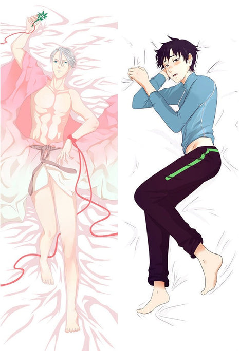 Victor & Katsuki Yuri on Ice Dakimakura Anime Body Pillow Case 77108 Male