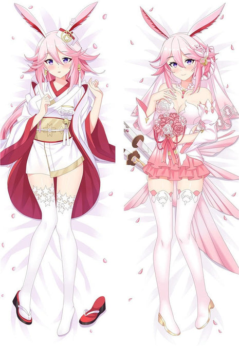 Yae Sakura Honkai Impact Dakimakura Anime Body Pillow Case 91044 Animal ears Wedding dress Female Animal ears Sword Wedding dress Kimono