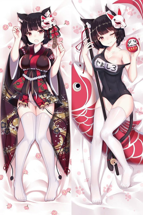 Yamashiro Azur Lane Dakimakura Anime Body Pillow Case 17083-1 Animal ears Swimsuit Female Animal ears Swimsuit Kimono